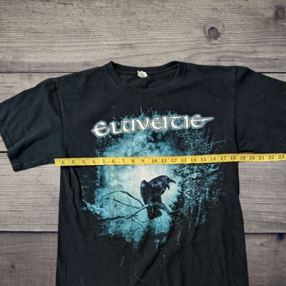 Y2K ELUVEITIE Black Metal Folk Metal Band Shirt Quoth The Raven Snall - Picture 6 of 6